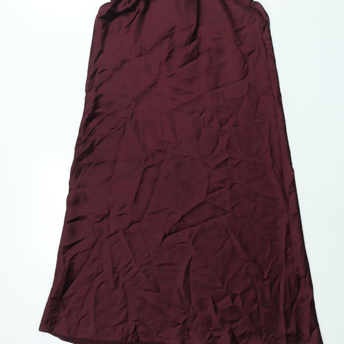 New Look Womens Red Polyester A-Line Skirt Size 12