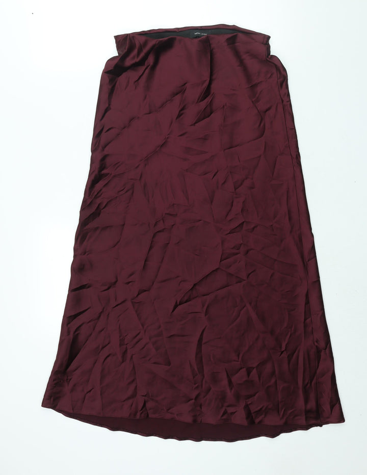 New Look Womens Red Polyester A-Line Skirt Size 12