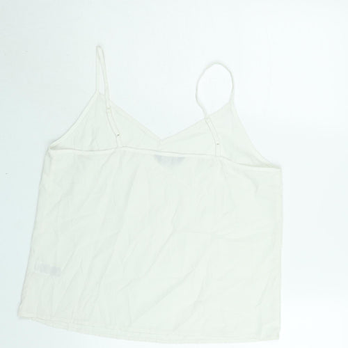 Marks and Spencer Womens White Polyester Camisole Blouse Size 14 V-Neck