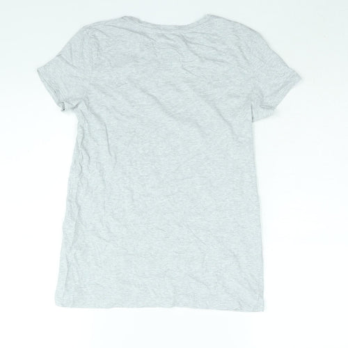 H&M Girls Grey Cotton Basic T-Shirt Size 14 Years Round Neck Pullover