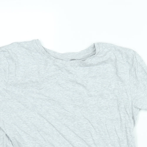 H&M Girls Grey Cotton Basic T-Shirt Size 14 Years Round Neck Pullover