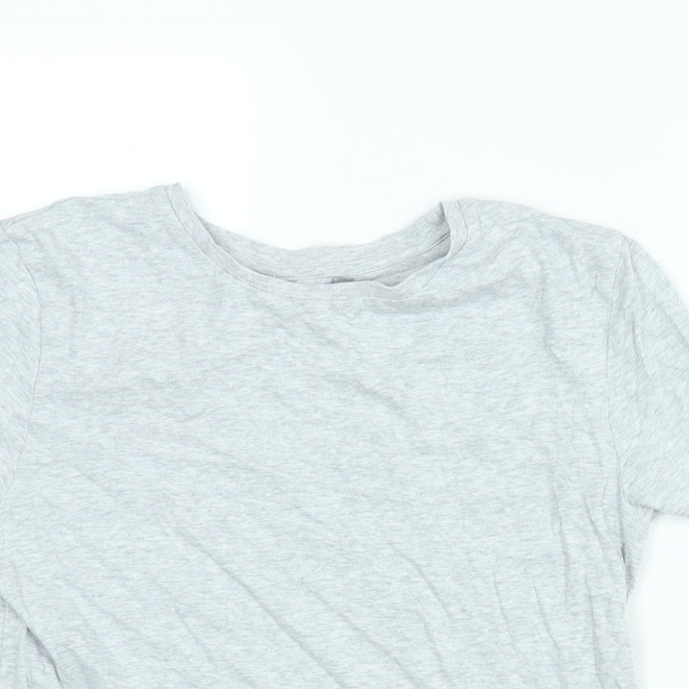H&M Girls Grey Cotton Basic T-Shirt Size 14 Years Round Neck Pullover