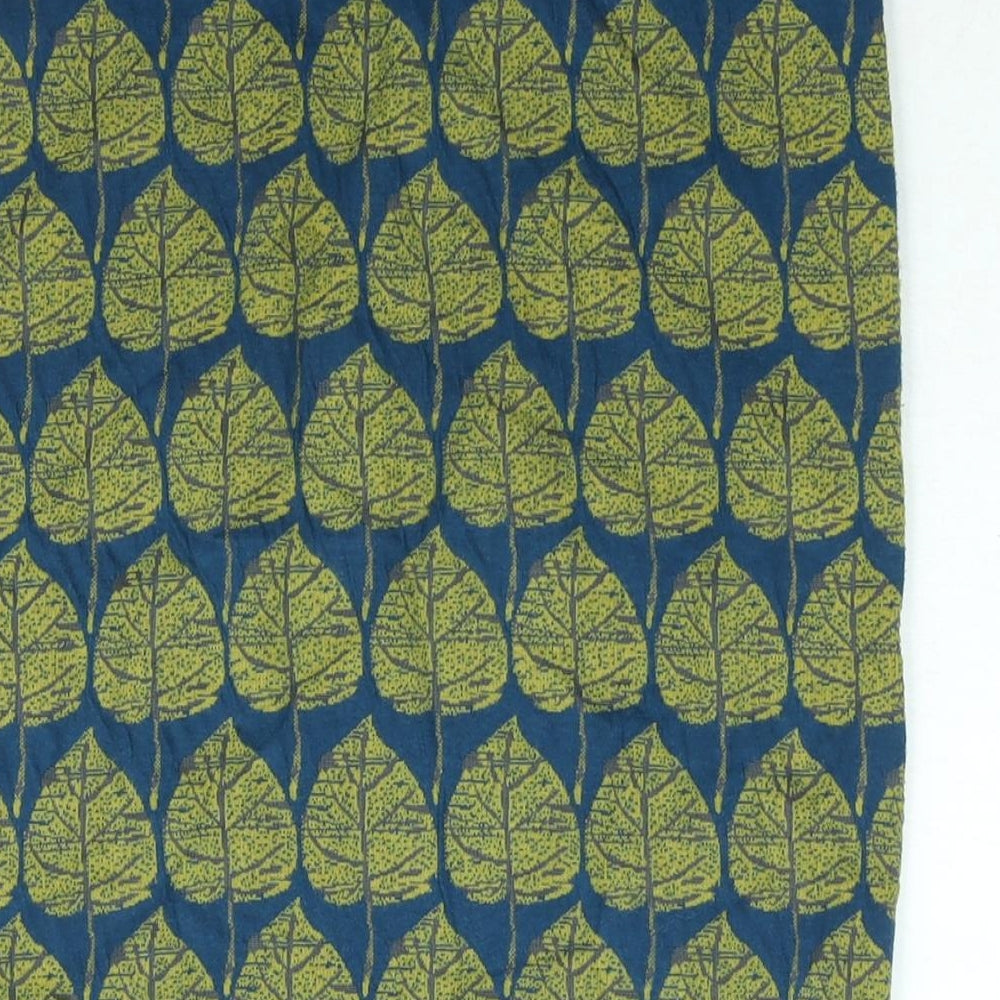 White Stuff Womens Multicoloured Geometric Cotton Straight & Pencil Skirt Size 8 - Leaf Print