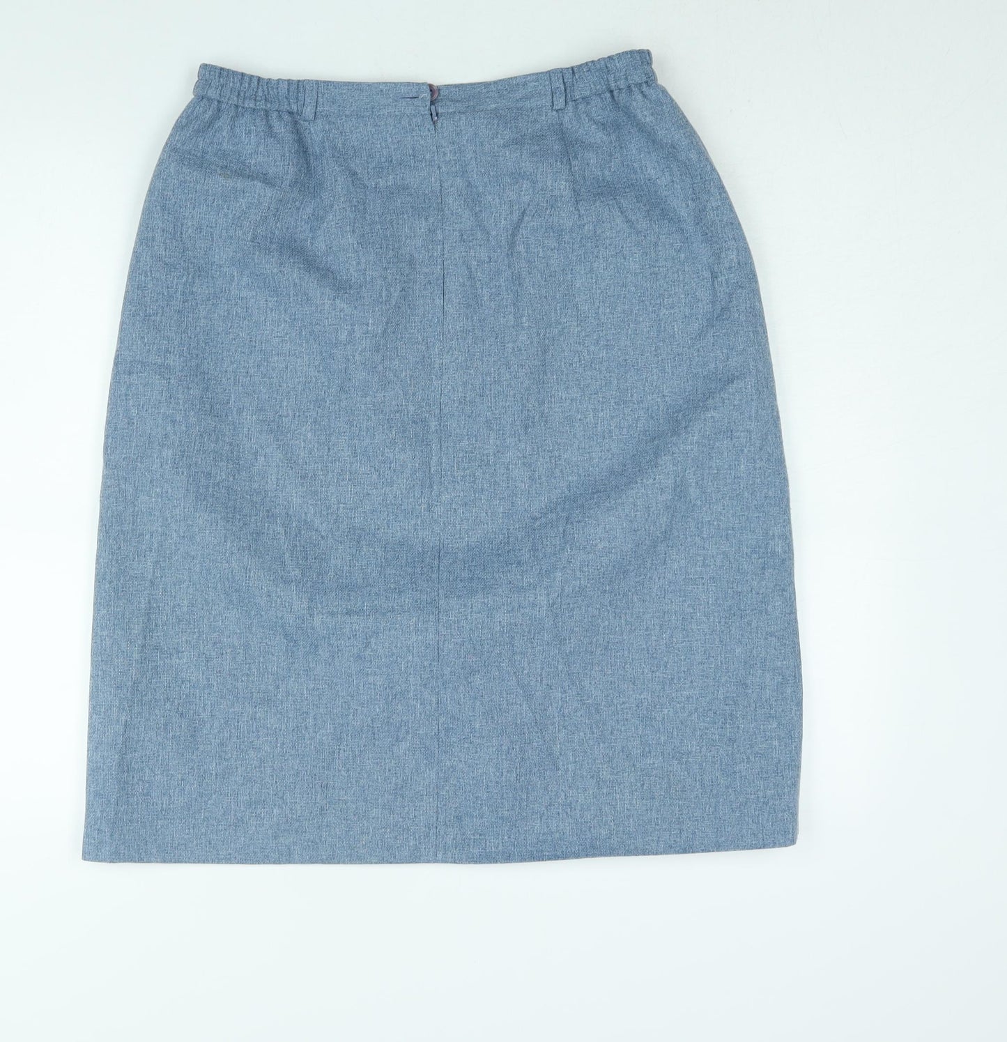 EWM Womens Blue Polyester Straight & Pencil Skirt Size 14 Zip