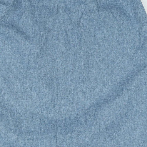 EWM Womens Blue Polyester Straight & Pencil Skirt Size 14 Zip