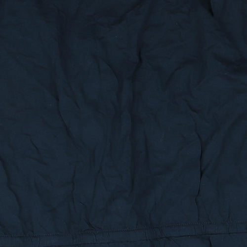 Women'secret Womens Blue Viscose Basic Button-Up Size 2XL Round Neck - Drawstring Detail
