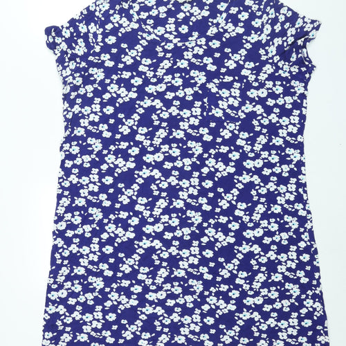 Marks and Spencer Womens Blue Floral Viscose Top Dress Size 20