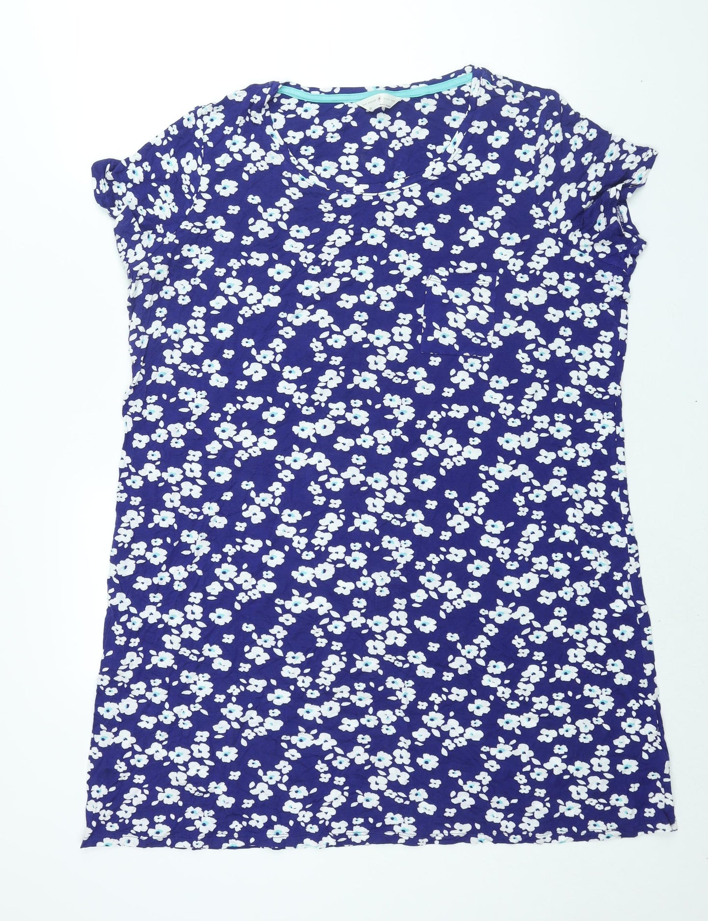 Marks and Spencer Womens Blue Floral Viscose Top Dress Size 20