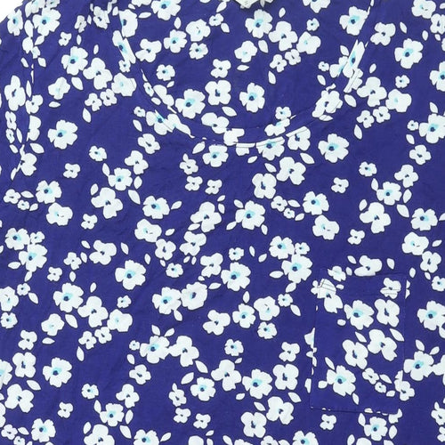 Marks and Spencer Womens Blue Floral Viscose Top Dress Size 20