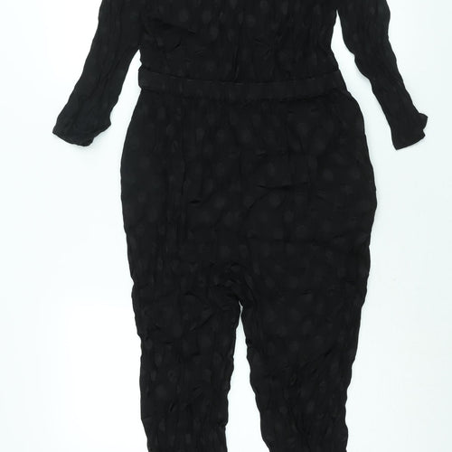 Great Plains London Womens Black Polka Dot Viscose Jumpsuit One-Piece Size 8 L26 in Zip