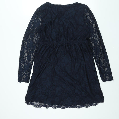 Body Flirt Womens Blue Polyester Shift Size M Scoop Neck Pullover