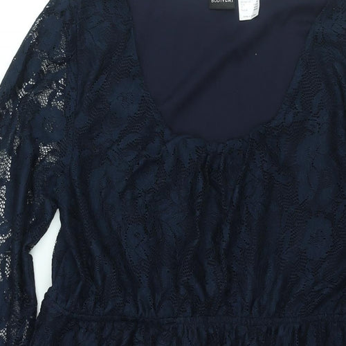 Body Flirt Womens Blue Polyester Shift Size M Scoop Neck Pullover