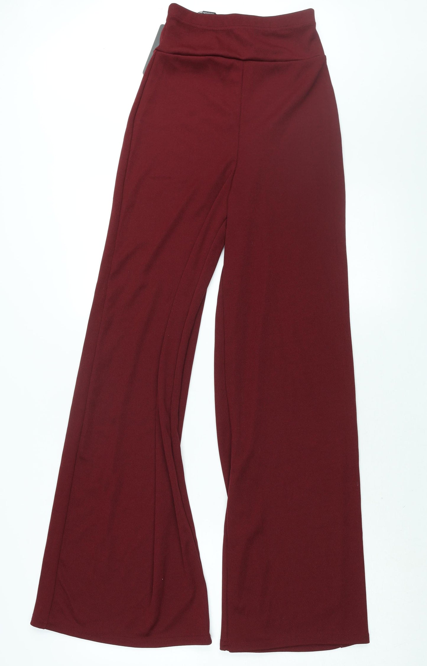 PRETTYLITTLETHING Womens Red Polyester Trousers Size 8 L32 in Regular