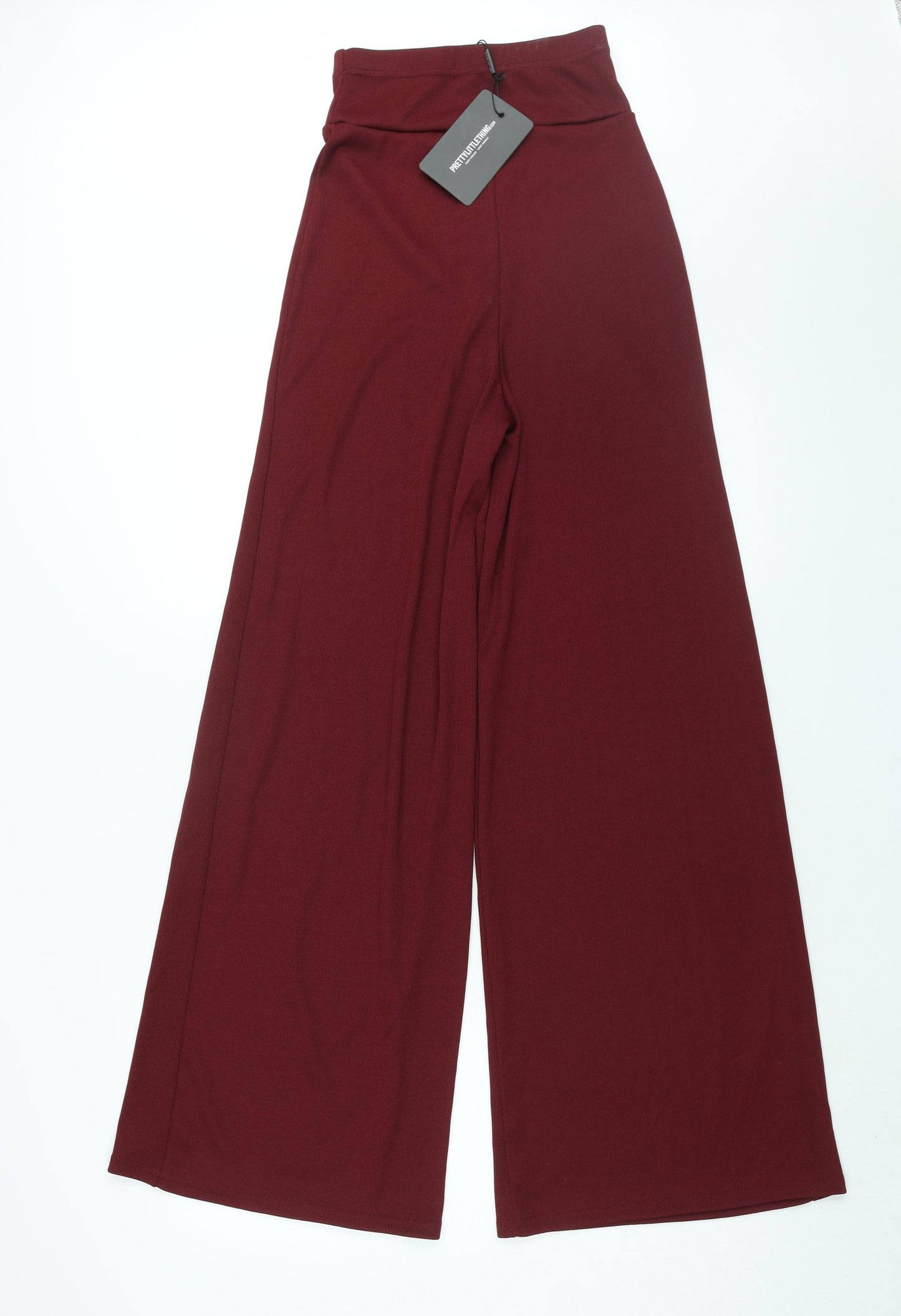 PRETTYLITTLETHING Womens Red Polyester Trousers Size 8 L32 in Regular