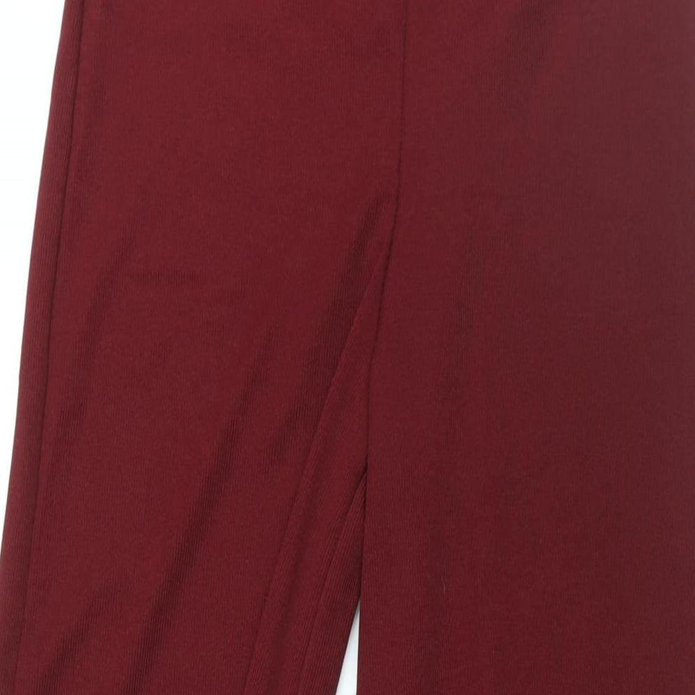 PRETTYLITTLETHING Womens Red Polyester Trousers Size 8 L32 in Regular