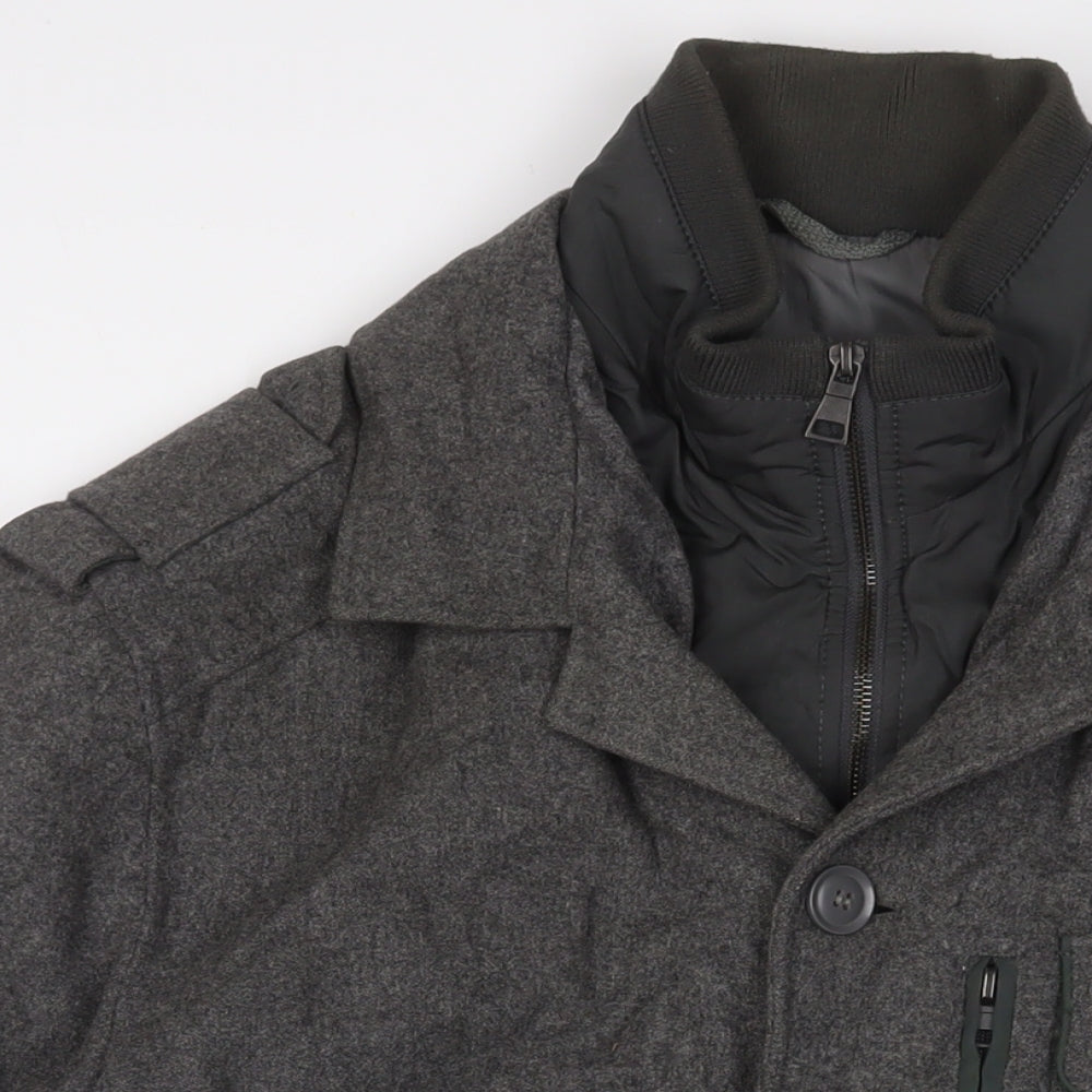 Autograph Mens Grey Jacket Size L Zip