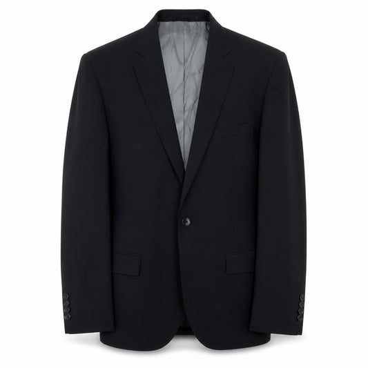 Front view of Topman men’s black polyester jacket suit jacket, size 40, regular