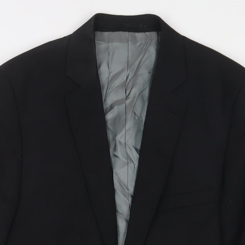 Topman Mens Black Polyester Jacket Suit Jacket Size 40 Regular