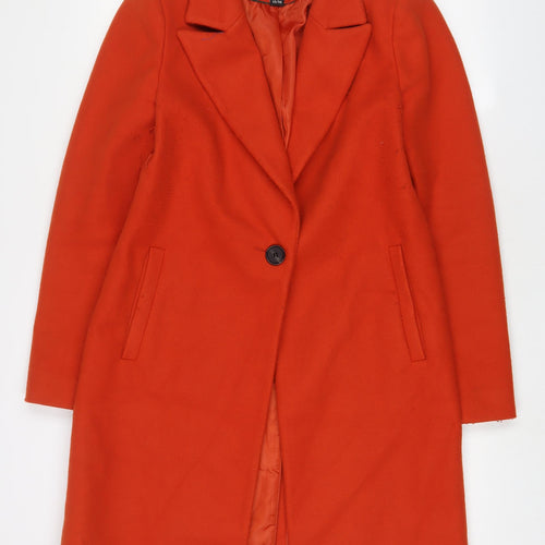 DEPT Womens Orange Overcoat Coat Size 10 Button