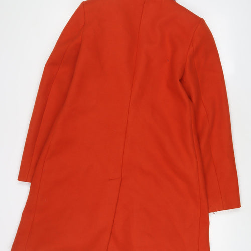 DEPT Womens Orange Overcoat Coat Size 10 Button