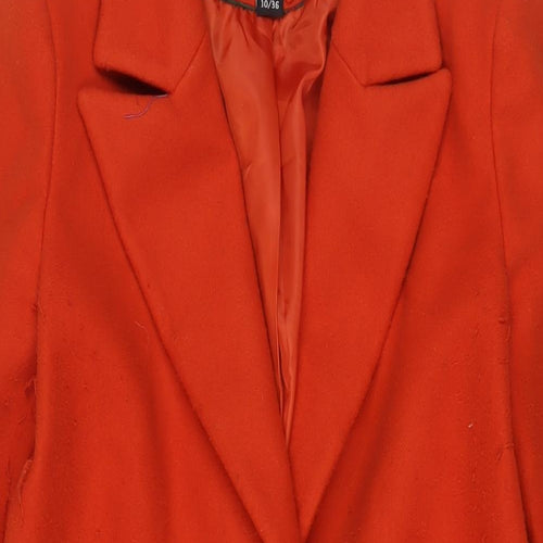 DEPT Womens Orange Overcoat Coat Size 10 Button