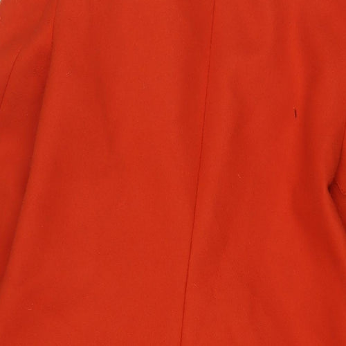 DEPT Womens Orange Overcoat Coat Size 10 Button