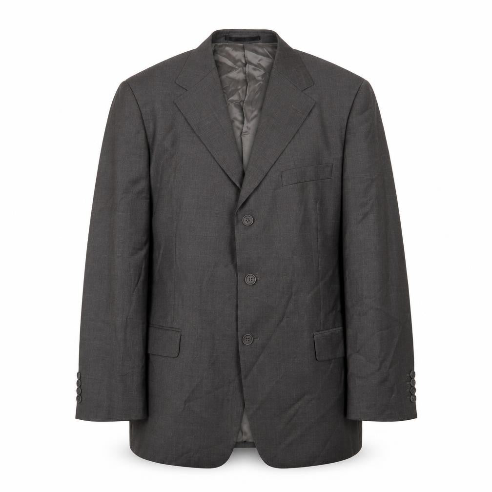Front view of Marks & Spencer men’s grey wool jacket suit jacket, size 44, regular