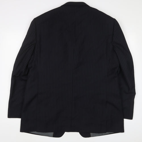 Marks and Spencer Mens Black Striped Polyester Jacket Suit Jacket Size 44 Regular