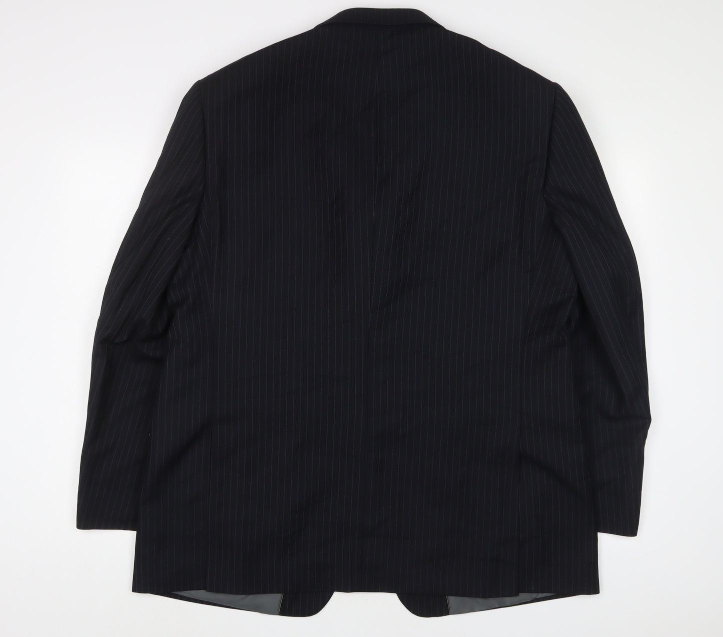 Marks and Spencer Mens Black Striped Polyester Jacket Suit Jacket Size 44 Regular