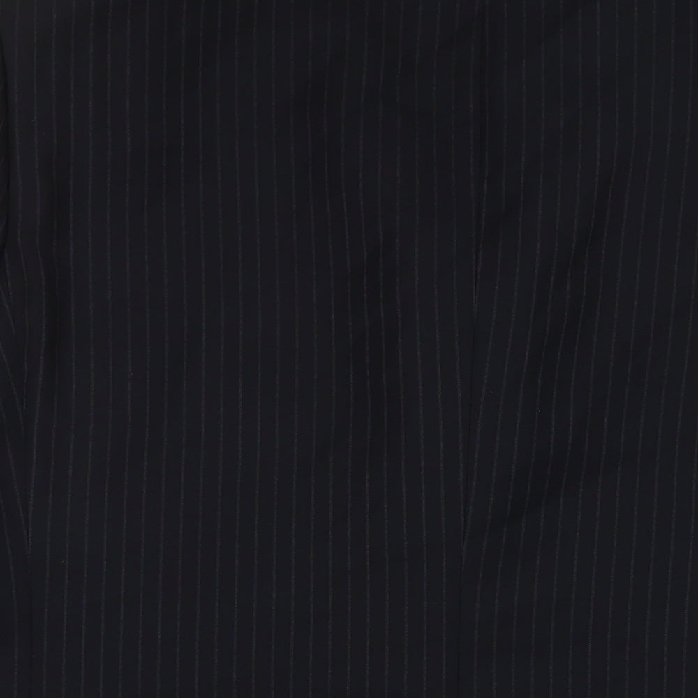 Marks and Spencer Mens Black Striped Polyester Jacket Suit Jacket Size 44 Regular