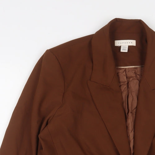 Topshop Womens Brown Jacket Blazer Size 6 Button