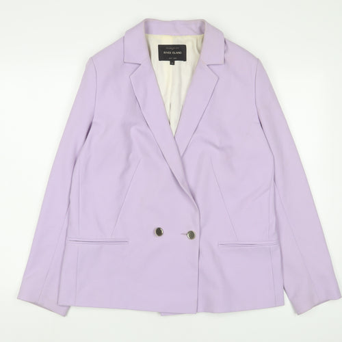 River Island Womens Purple Jacket Blazer Size 14 Button