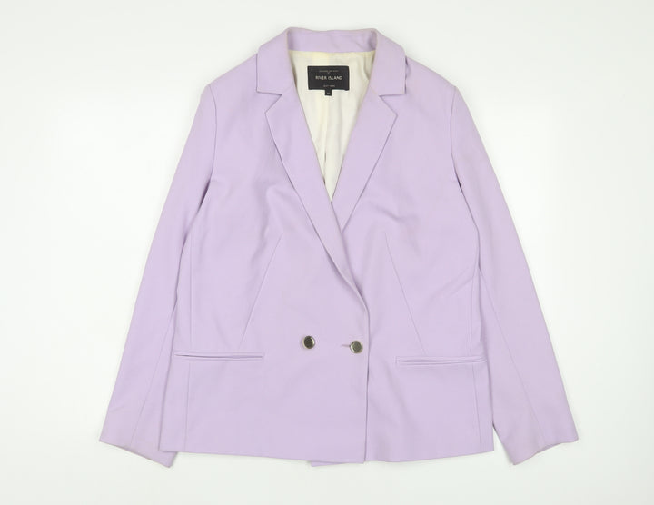 River Island Womens Purple Jacket Blazer Size 14 Button