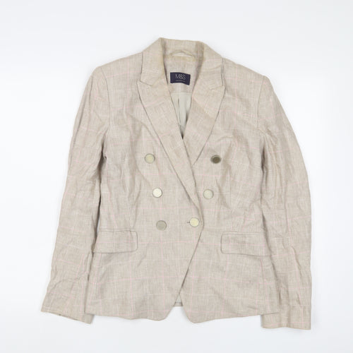 Marks and Spencer Womens Beige Jacket Blazer Size 6 Button
