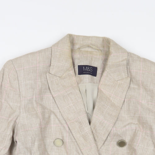 Marks and Spencer Womens Beige Jacket Blazer Size 6 Button
