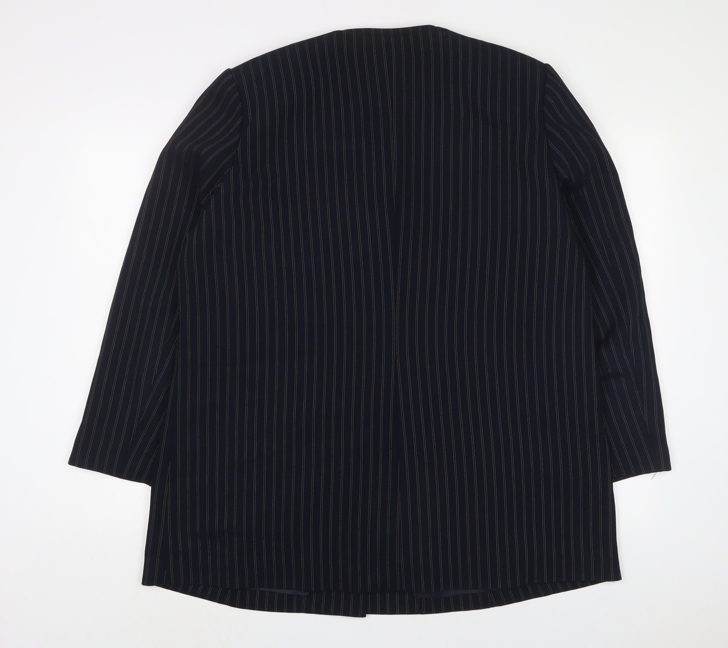 ELVI Womens Blue Striped Jacket Blazer Size 20 Button