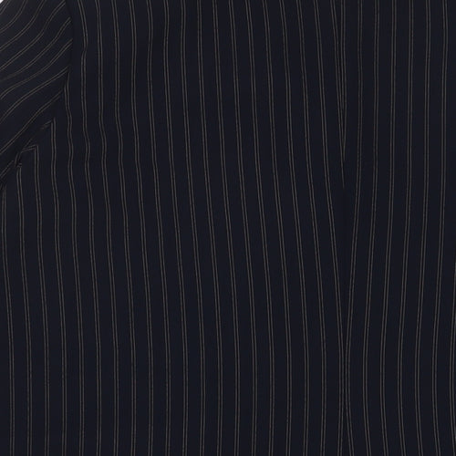 ELVI Womens Blue Striped Jacket Blazer Size 20 Button