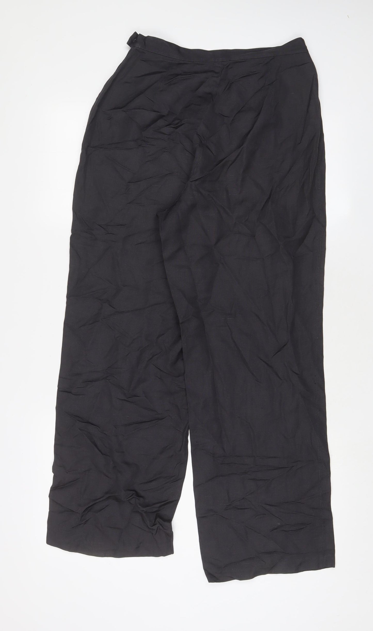 Sandwich Womens Black Linen Trousers Size 10 L30 in Regular Zip