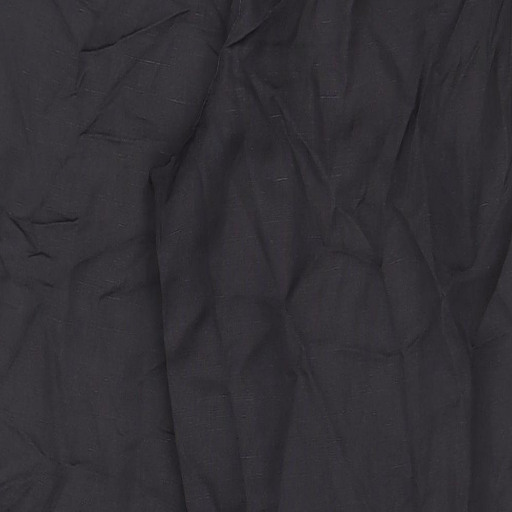 Sandwich Womens Black Linen Trousers Size 10 L30 in Regular Zip