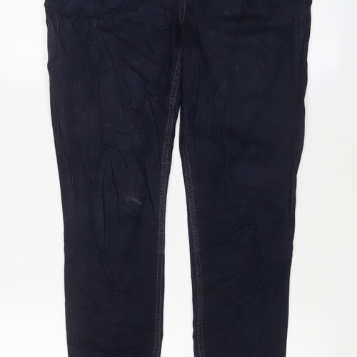 Marks and Spencer Womens Blue Cotton Skinny Jeans Size 10 L26 in Regular Zip