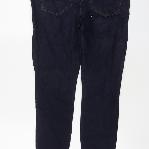 Marks and Spencer Womens Blue Cotton Skinny Jeans Size 10 L26 in Regular Zip