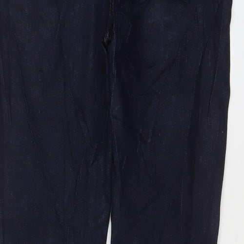 Marks and Spencer Womens Blue Cotton Skinny Jeans Size 10 L26 in Regular Zip
