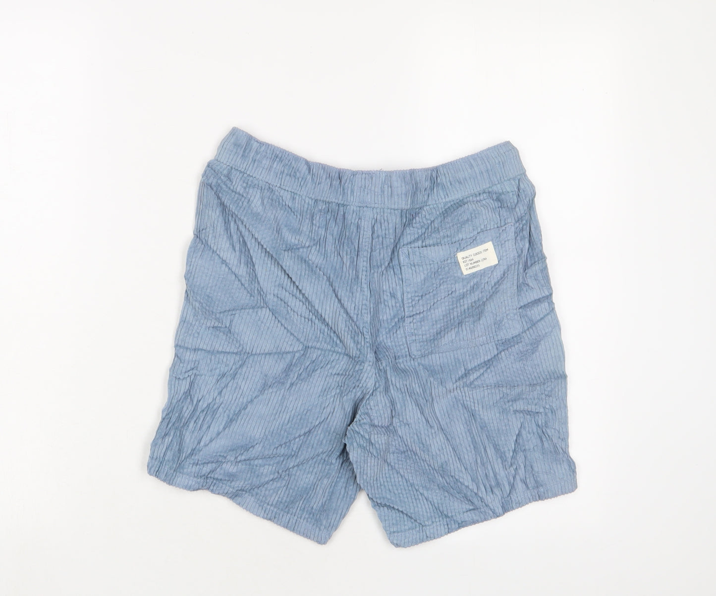 Marks and Spencer Boys Blue Cotton Bermuda Shorts Size 11-12 Years L6 in Regular Drawstring