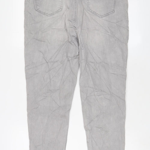 Marks and Spencer Womens Grey Cotton Skinny Jeans Size 18 L31 in Regular Zip