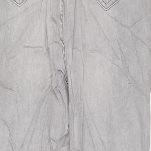 Marks and Spencer Womens Grey Cotton Skinny Jeans Size 18 L31 in Regular Zip