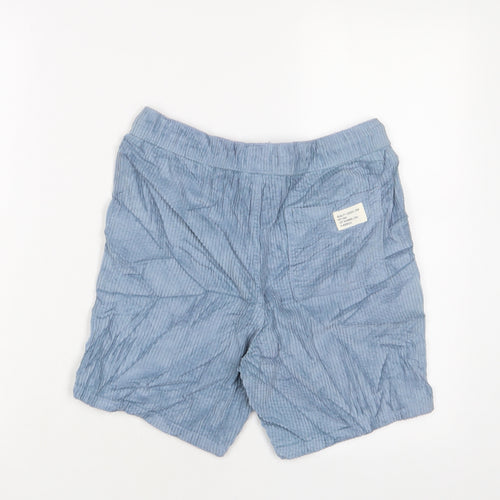 Marks and Spencer Boys Blue Cotton Bermuda Shorts Size 13-14 Years L8 in Regular Drawstring