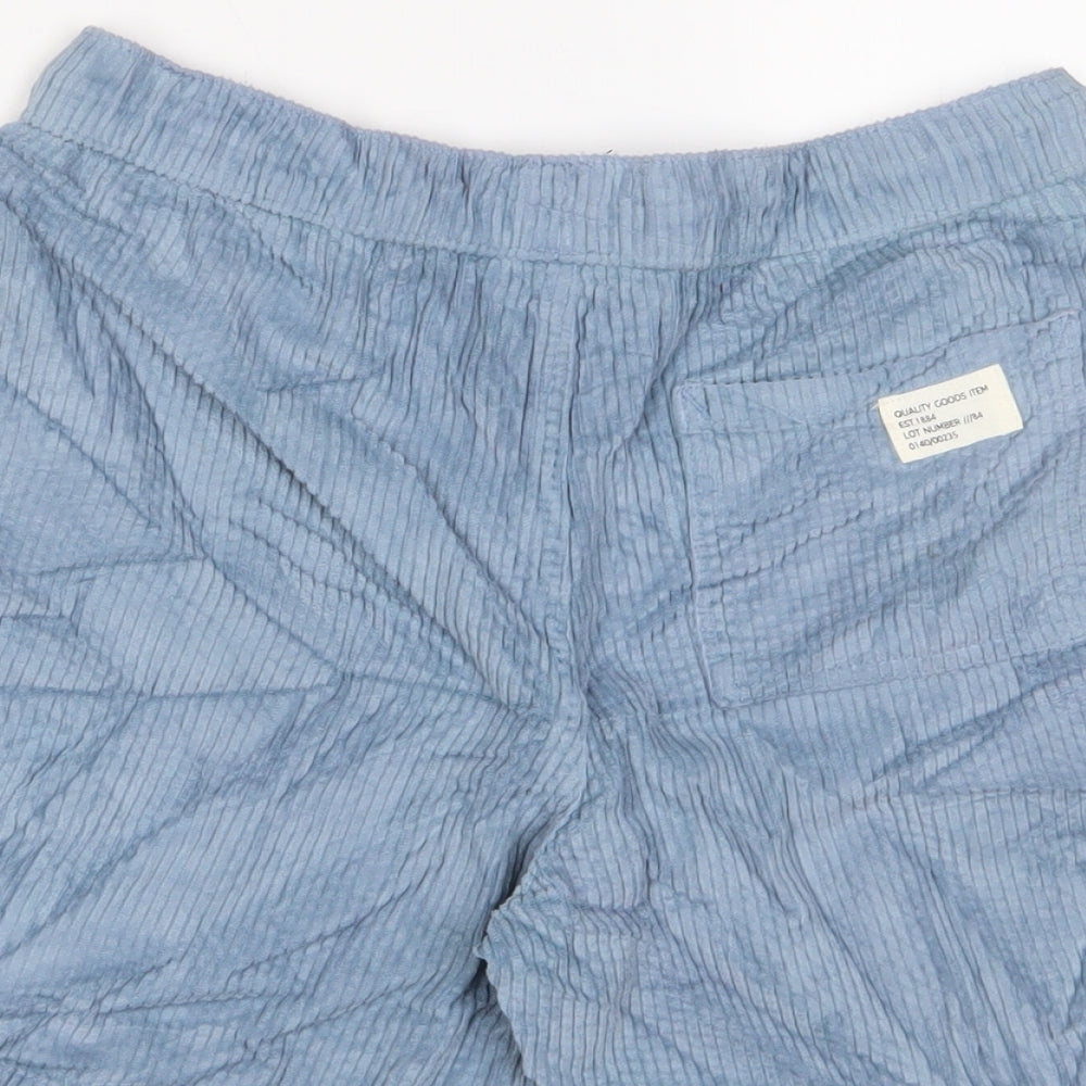 Marks and Spencer Boys Blue Cotton Bermuda Shorts Size 13-14 Years L8 in Regular Drawstring