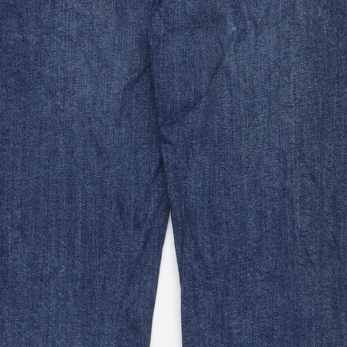 Marks and Spencer Mens Blue Cotton Straight Jeans Size 32 in L29 in Regular Zip - Short Leg