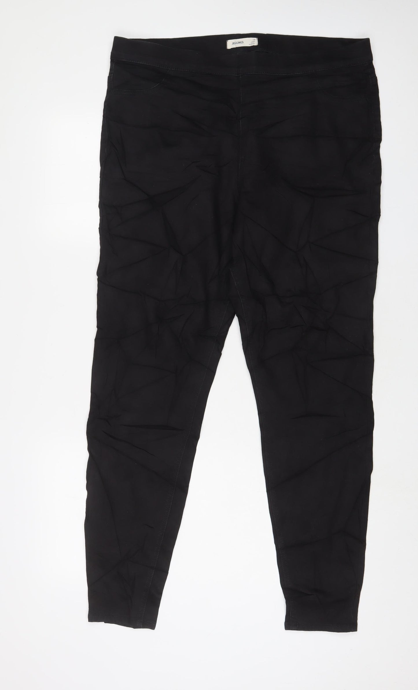 Marks and Spencer Womens Black Cotton Jegging Jeans Size 18 L31 in Regular