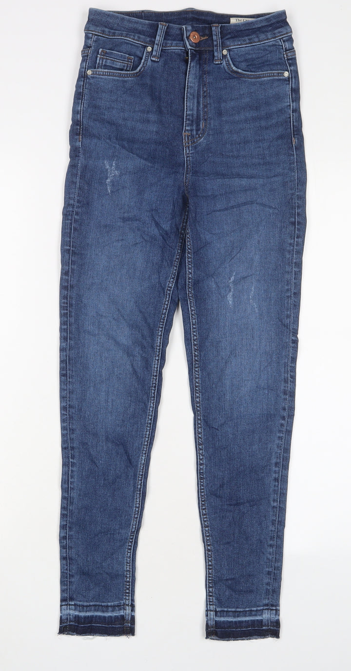 Marks and Spencer Womens Blue Cotton Skinny Jeans Size 6 L27 in Regular Zip